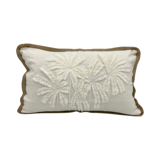 Holly Palm Cushion Cover / 50cm x 30cm - Cream