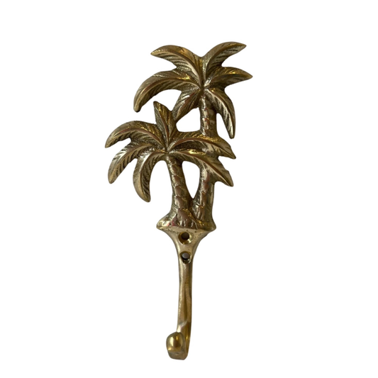 Twin Palm Brass Wall Hook