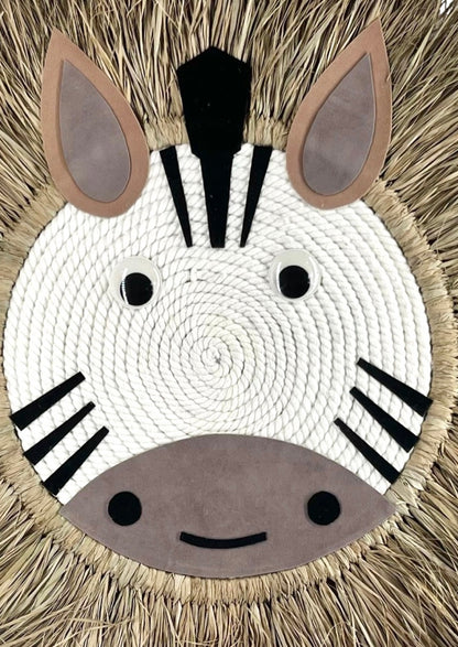 Raffia Zebra Wall Hanging