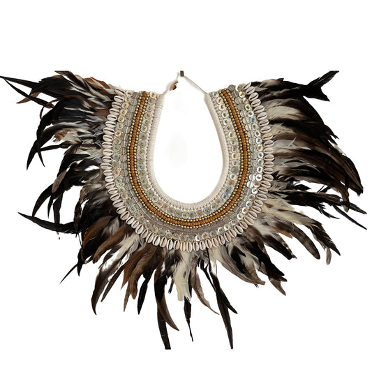 Black Feather Shell Necklace